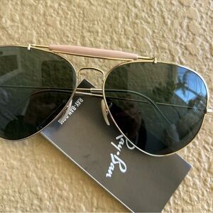 Ray-Ban Gold Frame Sunglasses with Dark Lenses